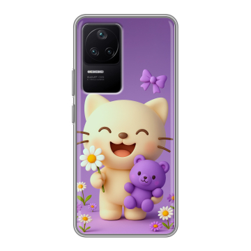 Силиконовый чехол на Xiaomi Poco F4 с принтом для девочек