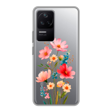 Силиконовый чехол на Xiaomi Poco F4 с принтом Цветы Силиконовый чехол на Xiaomi Poco F4 с принтом Цветы