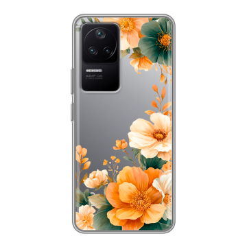 Силиконовый чехол на Xiaomi Poco F4 с принтом Цветы принт Силиконовый чехол на Xiaomi Poco F4 с принтом Цветы принт