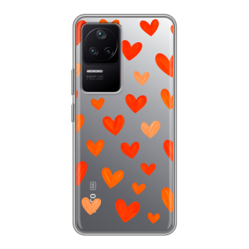 Силиконовый чехол на Xiaomi Poco F4 с принтом Сердечки Силиконовый чехол на Xiaomi Poco F4 с принтом Сердечки