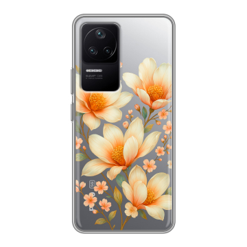 Силиконовый чехол на Xiaomi Poco F4 с принтом Цветы Силиконовый чехол на Xiaomi Poco F4 с принтом Цветы