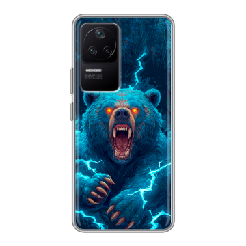 Силиконовый чехол на Xiaomi Poco F4 с принтом Медведь Силиконовый чехол на Xiaomi Poco F4 с принтом Медведь