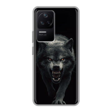 Силиконовый чехол на Xiaomi Poco F4 с принтом Волк Силиконовый чехол на Xiaomi Poco F4 с принтом Волк