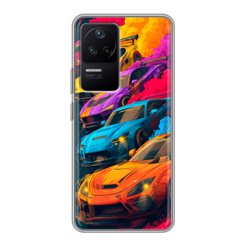 Силиконовый чехол на Xiaomi Poco F4 с принтом Тачки Силиконовый чехол на Xiaomi Poco F4 с принтом Тачки