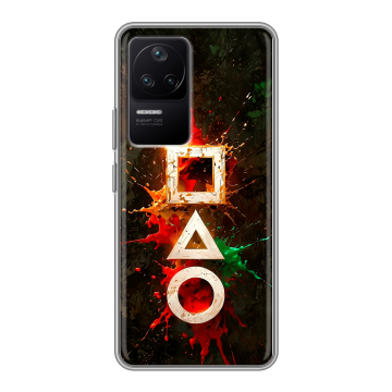 Силиконовый чехол на Xiaomi Poco F4 с принтом Squid Game Игра кальмара