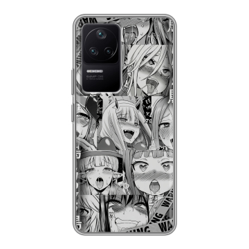 Силиконовый чехол на Xiaomi Poco F4 с принтом Ahegao Ахегао Аниме Силиконовый чехол на Xiaomi Poco F4 с принтом Ahegao Ахегао Аниме