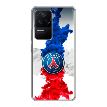 Силиконовый чехол на Xiaomi Poco F4 с принтом PSG ПСЖ Силиконовый чехол на Xiaomi Poco F4 с принтом PSG ПСЖ