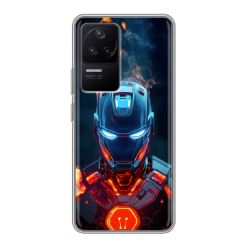 Силиконовый чехол на Xiaomi Poco F4 с принтом IronMan Железный человек