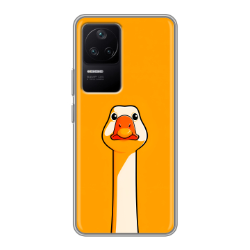 Силиконовый чехол на Xiaomi Poco F4 с принтом Смешная утка Силиконовый чехол на Xiaomi Poco F4 с принтом Смешная утка