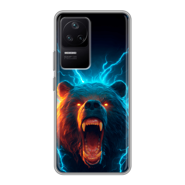 Силиконовый чехол на Xiaomi Poco F4 с принтом Медведь Силиконовый чехол на Xiaomi Poco F4 с принтом Медведь