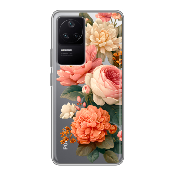 Силиконовый чехол на Xiaomi Poco F4 с принтом цветы Силиконовый чехол на Xiaomi Poco F4 с принтом цветы