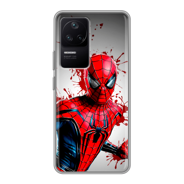 Силиконовый чехол на Xiaomi Poco F4 с принтом Spiderman Человек паук