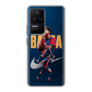 Силиконовый чехол на Xiaomi Poco F4 с принтом Барселона Barca Yamal Силиконовый чехол на Xiaomi Poco F4 с принтом Барселона Barca Yamal