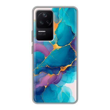 Силиконовый чехол на Xiaomi Poco F4 с принтом Мрамор блестки Силиконовый чехол на Xiaomi Poco F4 с принтом Мрамор блестки
