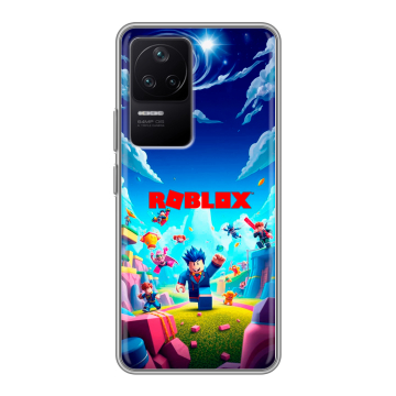 Силиконовый чехол на Xiaomi Poco F4 с принтом Roblox Роблокс
