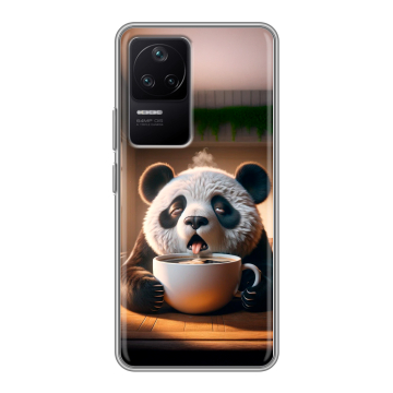 Силиконовый чехол на Xiaomi Poco F4 с принтом смешная панда