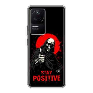 Силиконовый чехол на Xiaomi Poco F4 с принтом смешной скелет Силиконовый чехол на Xiaomi Poco F4 с принтом смешной скелет