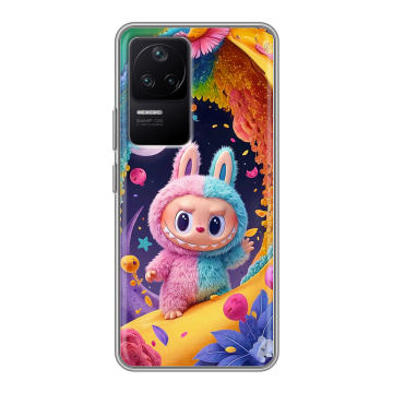 Силиконовый чехол на Xiaomi Poco F4 с принтом Labubu Лабубу