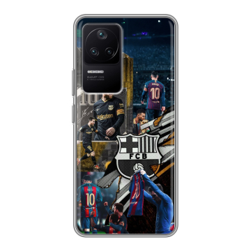 Силиконовый чехол на Xiaomi Poco F4 с принтом Messi Barcelona Силиконовый чехол на Xiaomi Poco F4 с принтом Messi Barcelona