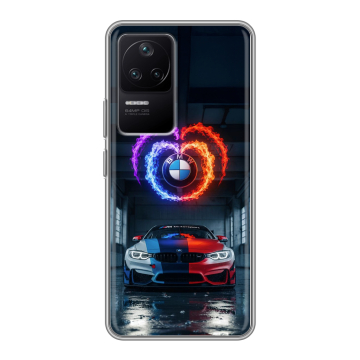 Силиконовый чехол на Xiaomi Poco F4 с принтом BMW БМВ