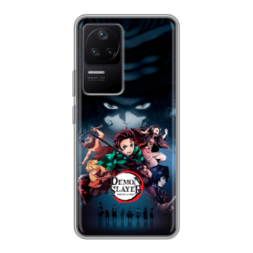Силиконовый чехол на Xiaomi Poco F4 с принтом Demon Slayer Клинок рассекающий демонов