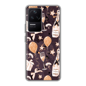 Силиконовый чехол на Xiaomi Poco F4 с принтом Новый год Силиконовый чехол на Xiaomi Poco F4 с принтом Новый год