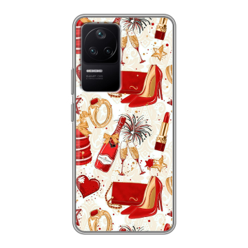 Силиконовый чехол на Xiaomi Poco F4 с принтом Новый год Силиконовый чехол на Xiaomi Poco F4 с принтом Новый год