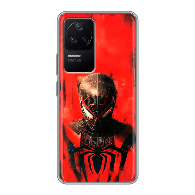 Силиконовый чехол на Xiaomi Poco F4 с принтом человек паук spiderman Силиконовый чехол на Xiaomi Poco F4 с принтом человек паук spiderman