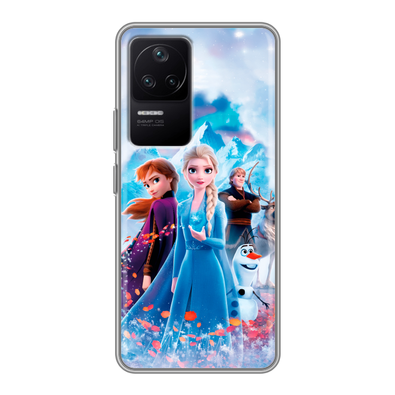 Силиконовый чехол на Xiaomi Poco F4 с принтом Холодное сердце Frozen Силиконовый чехол на Xiaomi Poco F4 с принтом Холодное сердце Frozen