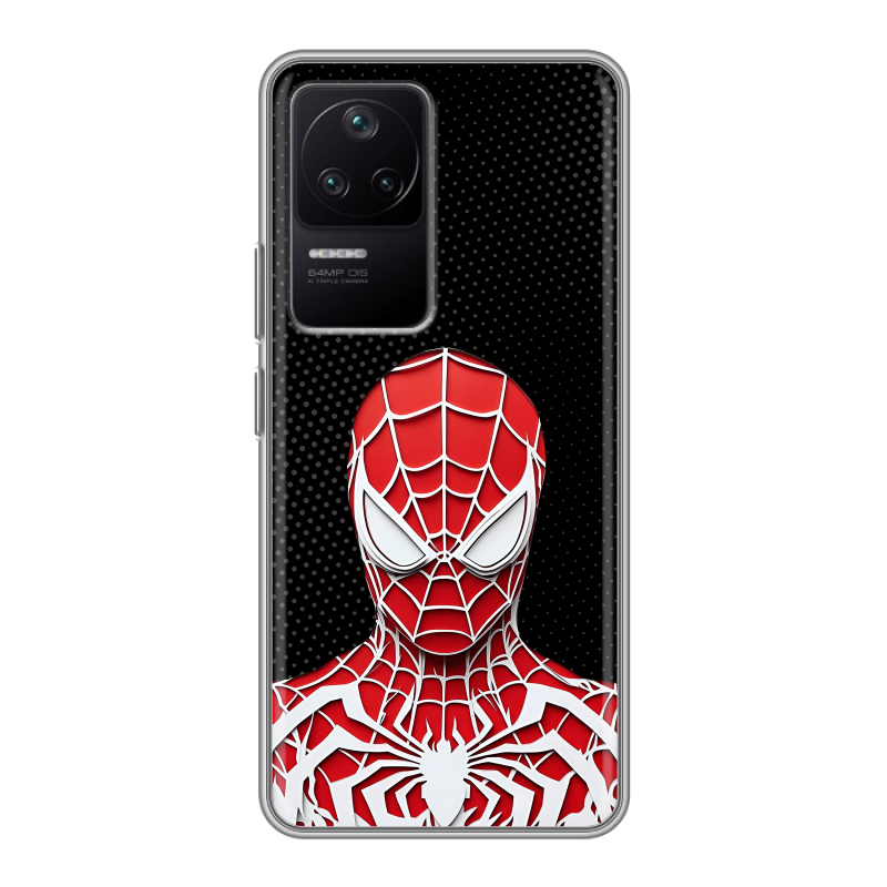 Силиконовый чехол на Xiaomi Poco F4 с принтом человек паук spiderman Силиконовый чехол на Xiaomi Poco F4 с принтом человек паук spiderman