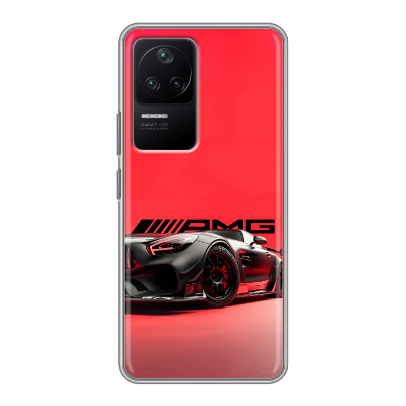 Силиконовый чехол на Xiaomi Poco F4 с принтом Мерседес Mercedes AMG Силиконовый чехол на Xiaomi Poco F4 с принтом Мерседес Mercedes AMG