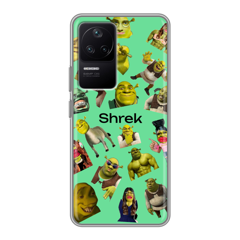 Силиконовый чехол на Xiaomi Poco F4 с принтом Шрек Shrek Силиконовый чехол на Xiaomi Poco F4 с принтом Шрек Shrek