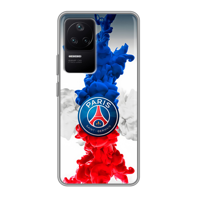 Силиконовый чехол на Xiaomi Poco F4 с принтом PSG ПСЖ Силиконовый чехол на Xiaomi Poco F4 с принтом PSG ПСЖ