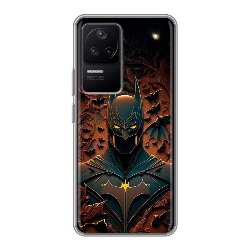 Силиконовый чехол на Xiaomi Poco F4 с принтом Batman Бэтмен Силиконовый чехол на Xiaomi Poco F4 с принтом Batman Бэтмен
