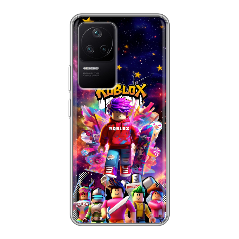 Силиконовый противоударный чехол на Xiaomi Poco F4 с принтом Roblox Роблокс Силиконовый противоударный чехол на Xiaomi Poco F4 с принтом Roblox Роблокс