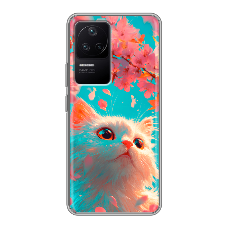 Силиконовый чехол на Xiaomi Poco F4 с принтом Красивый кот Силиконовый чехол на Xiaomi Poco F4 с принтом Красивый кот
