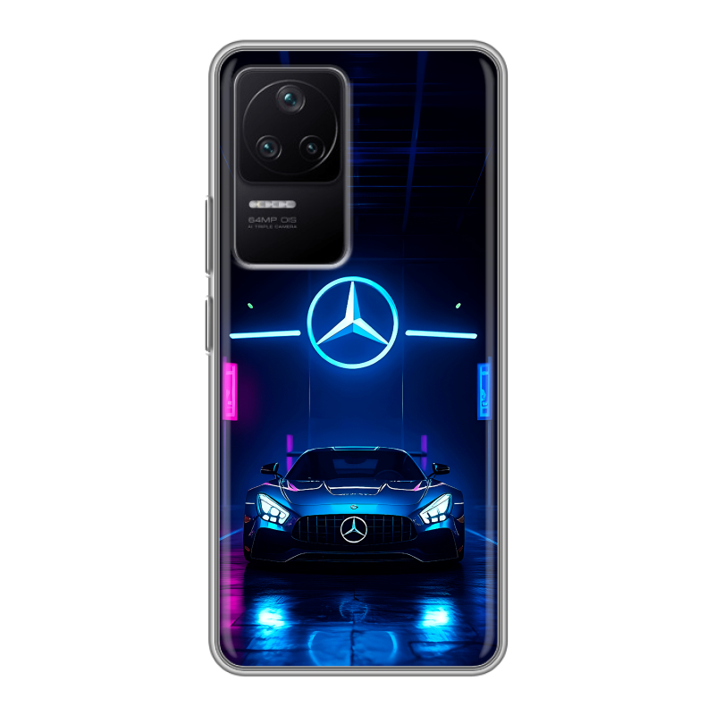 Силиконовый чехол на Xiaomi Poco F4 с принтом Mercedes Мерседес Силиконовый чехол на Xiaomi Poco F4 с принтом Mercedes Мерседес