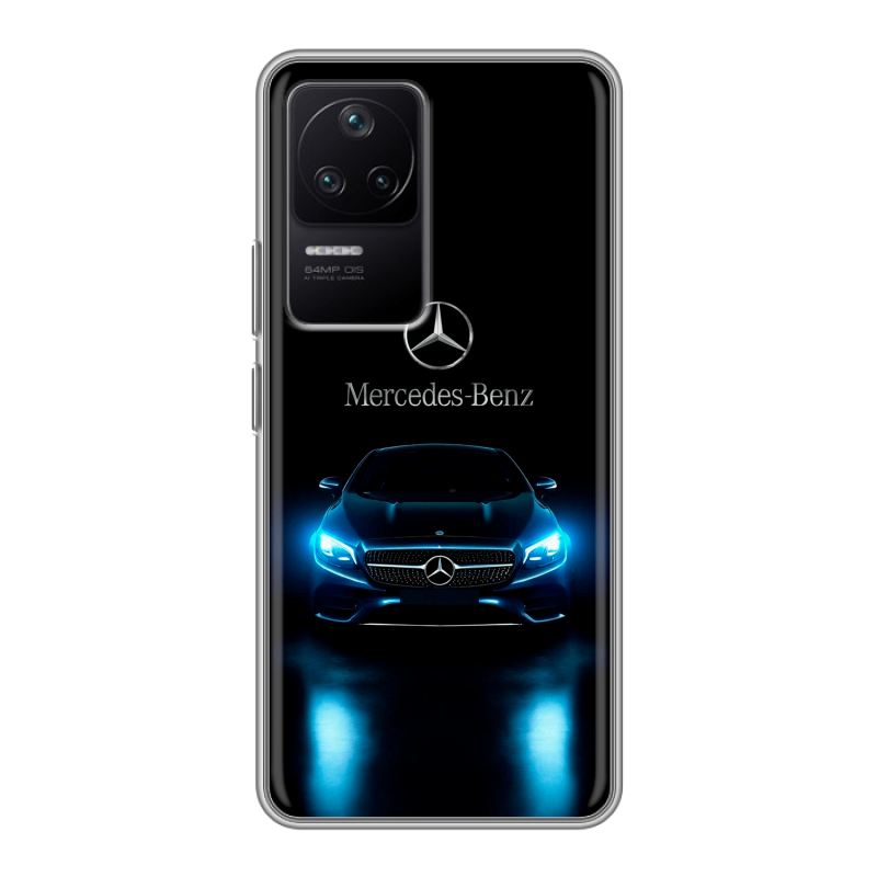 Силиконовый противоударный чехол на Xiaomi Poco F4 с принтом Mercedes Мерседес Силиконовый противоударный чехол на Xiaomi Poco F4 с принтом Mercedes Мерседес