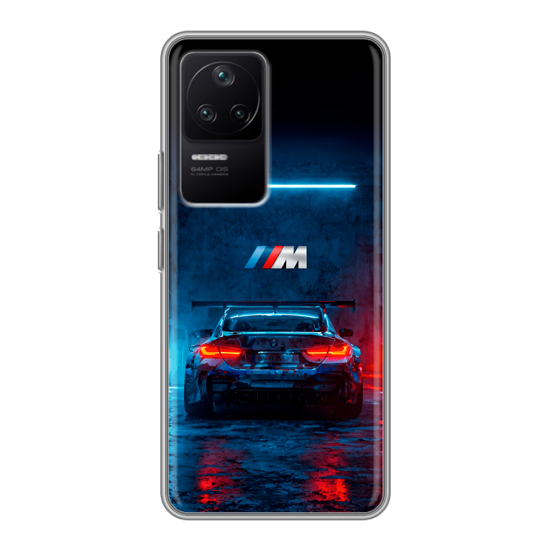 Силиконовый противоударный чехол на Xiaomi Poco F4 с принтом BMW БМВ Силиконовый противоударный чехол на Xiaomi Poco F4 с принтом BMW БМВ