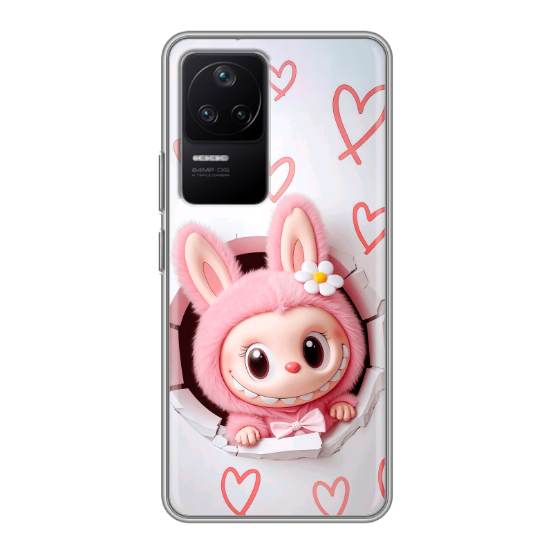 Силиконовый противоударный чехол на Xiaomi Poco F4 с принтом Labubu Лабубу Силиконовый противоударный чехол на Xiaomi Poco F4 с принтом Labubu Лабубу