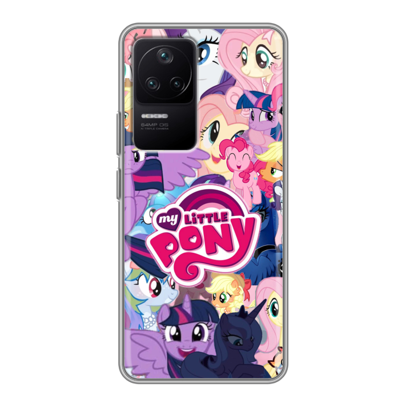 Силиконовый противоударный чехол на Xiaomi Poco F4 с принтом My little pony Дружба чудо Силиконовый противоударный чехол на Xiaomi Poco F4 с принтом My little pony Дружба чудо