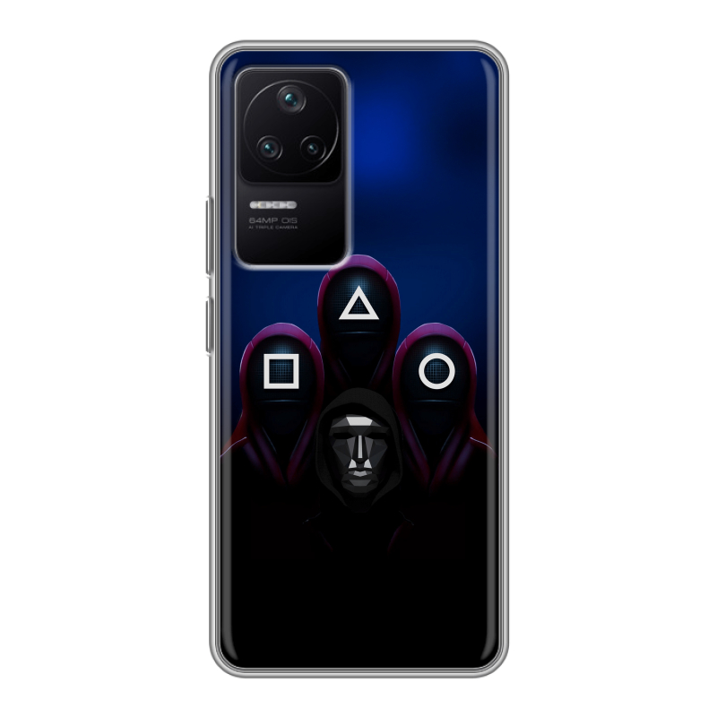 Силиконовый противоударный чехол на Xiaomi Poco F4 с принтом Игра Кальмара Силиконовый противоударный чехол на Xiaomi Poco F4 с принтом Игра Кальмара
