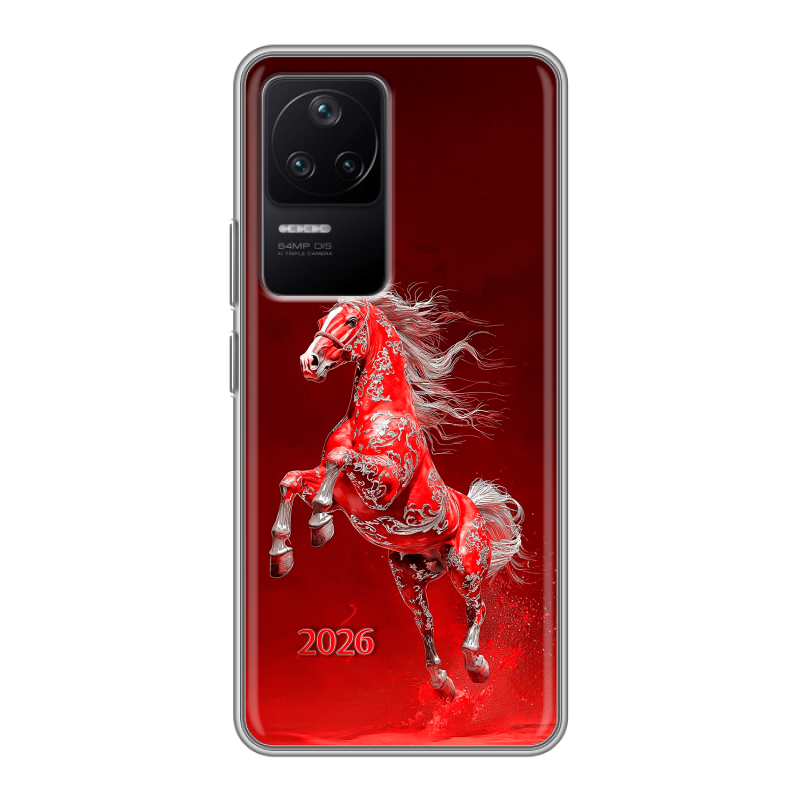 Силиконовый чехол на Xiaomi Poco F4 с принтом Новый год Силиконовый чехол на Xiaomi Poco F4 с принтом Новый год
