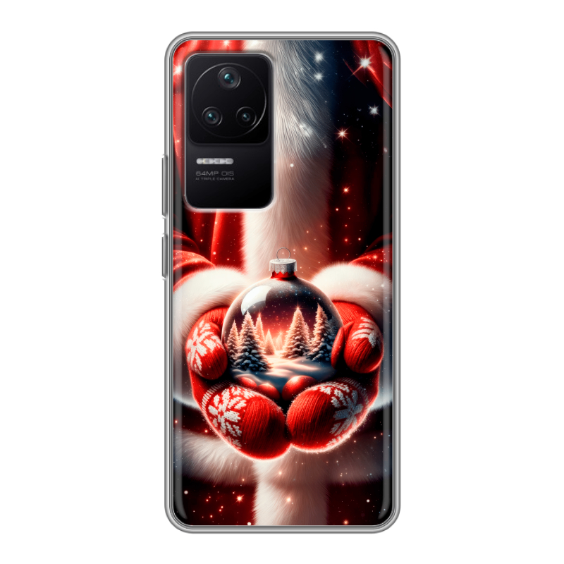 Силиконовый чехол на Xiaomi Poco F4 с принтом Новый год Силиконовый чехол на Xiaomi Poco F4 с принтом Новый год