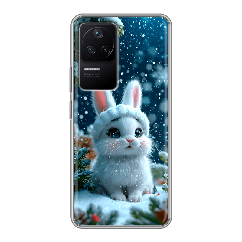 Силиконовый противоударный чехол на Xiaomi Poco F4 с принтом Новый год Силиконовый противоударный чехол на Xiaomi Poco F4 с принтом Новый год