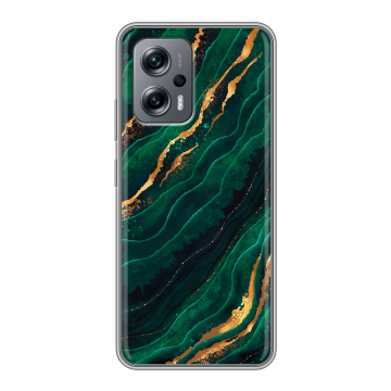Силиконовый чехол на Xiaomi Poco X4 GT с принтом Мрамор зеленое золото Силиконовый чехол на Xiaomi Poco X4 GT с принтом Мрамор зеленое золото