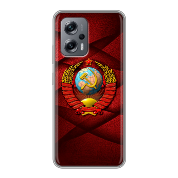 Силиконовый чехол на Xiaomi Poco X4 GT с принтом Герб СССР Силиконовый чехол на Xiaomi Poco X4 GT с принтом Герб СССР
