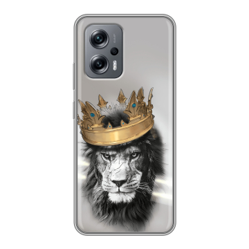 Силиконовый чехол на Xiaomi Poco X4 GT с принтом Лев с короной Силиконовый чехол на Xiaomi Poco X4 GT с принтом Лев с короной