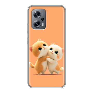 Силиконовый чехол на Xiaomi Poco X4 GT с принтом Милые котики Силиконовый чехол на Xiaomi Poco X4 GT с принтом Милые котики