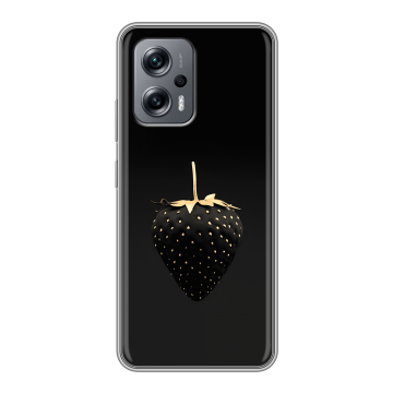 Силиконовый чехол на Xiaomi Poco X4 GT с принтом Черная клубника Силиконовый чехол на Xiaomi Poco X4 GT с принтом Черная клубника